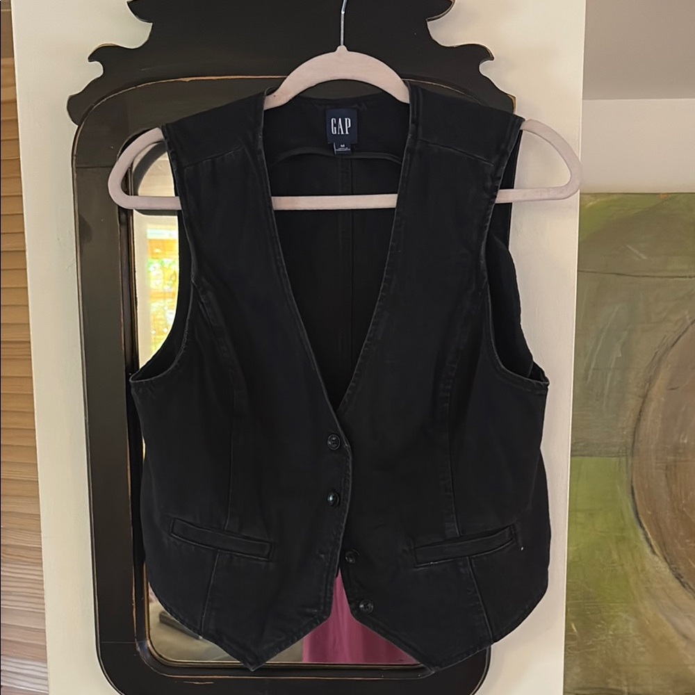 GAP Black Denim Vest